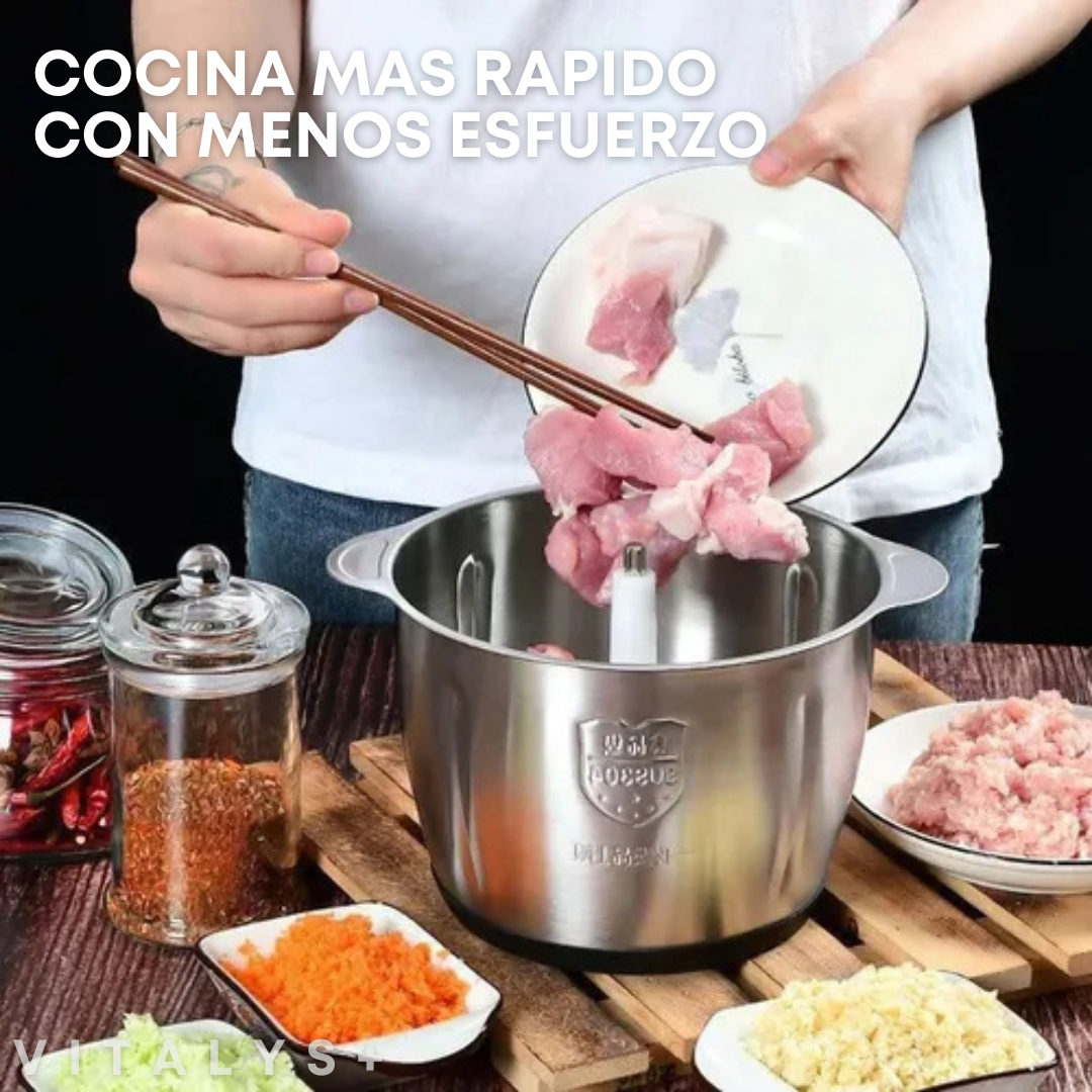 Picadora Eléctrica de Acero Inoxidable - 2 VELOCIDADES