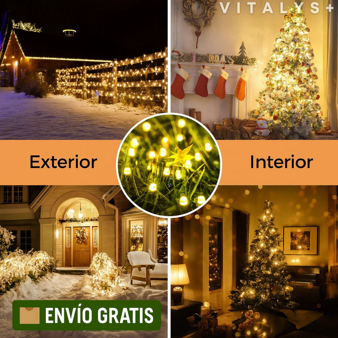 Luces LED Solares Navideñas | 170 LED - 17 Metros