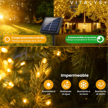 Luces LED Solares Navideñas | 170 LED - 17 Metros