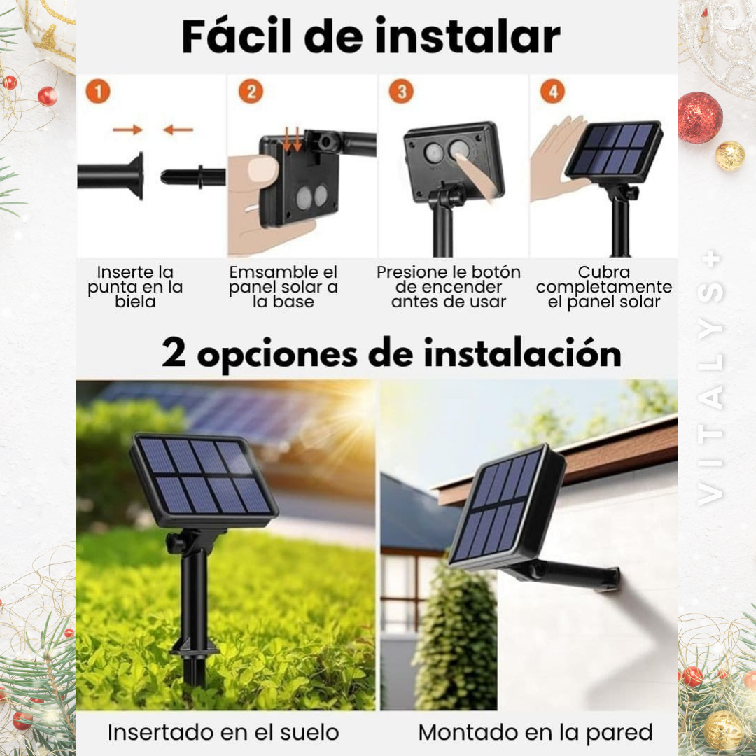 Luces LED Solares Navideñas | 170 LED - 17 Metros
