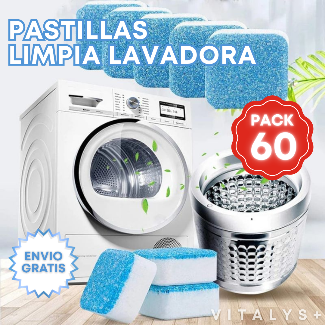 Pack 60 Pastillas Limpia Lavadora - Elimina el Sarro y el Mal Olor