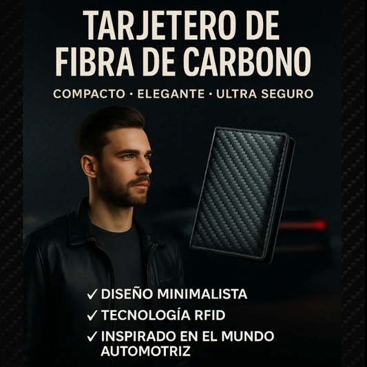 Tarjetero de Fibra de Carbono - Protección Antirrobo
