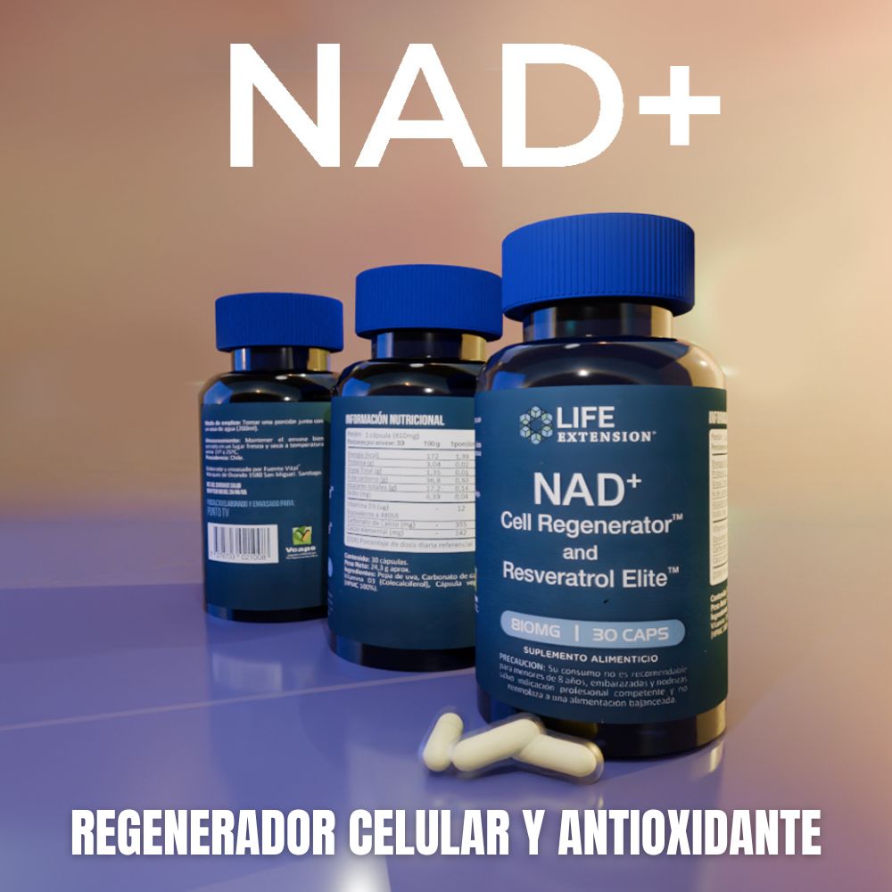 NAD+ Resveratrol - Regenerador Celular y Antioxidante - 30 CAPS