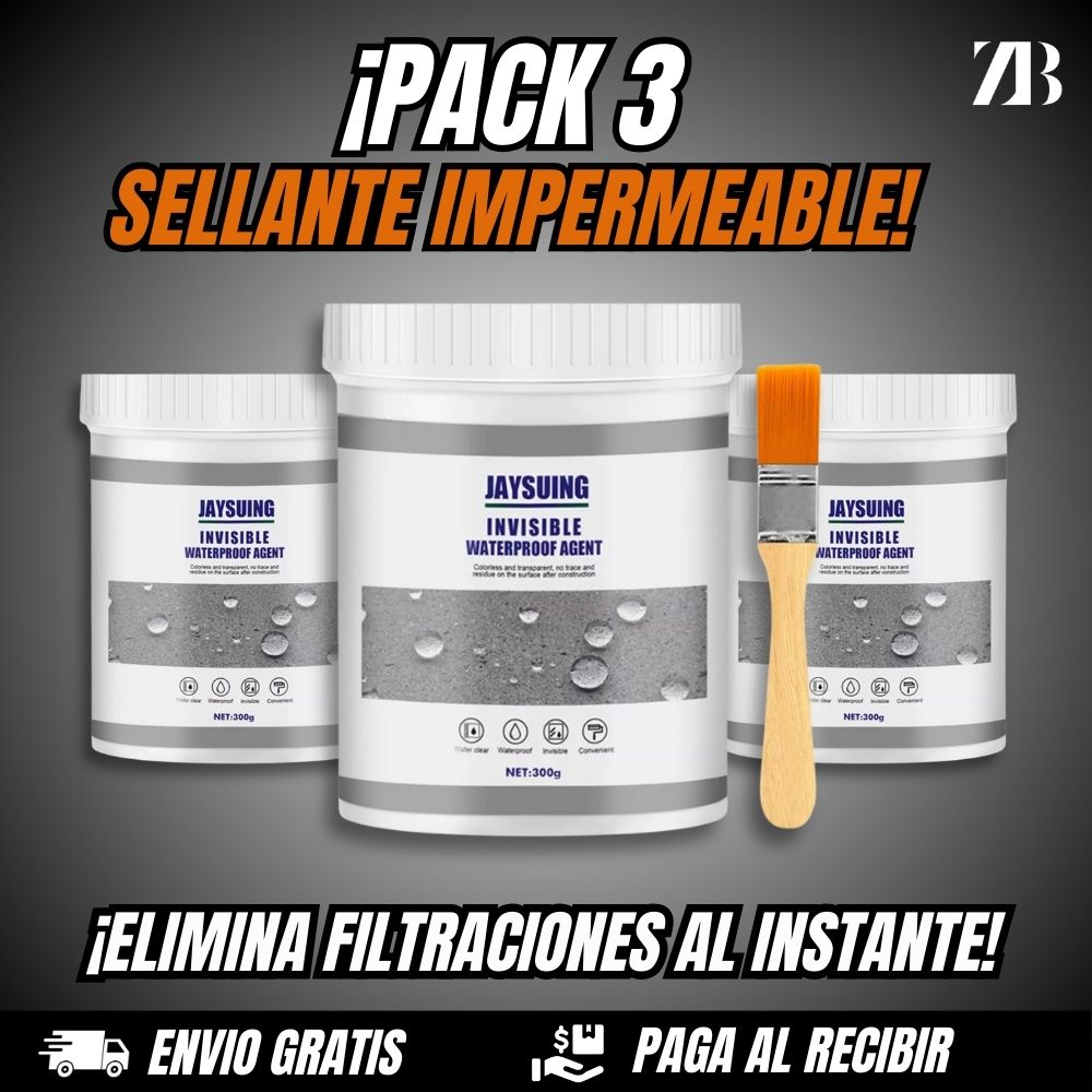 PACK 3 - Sellador Impermeable - 300gr + Brocha