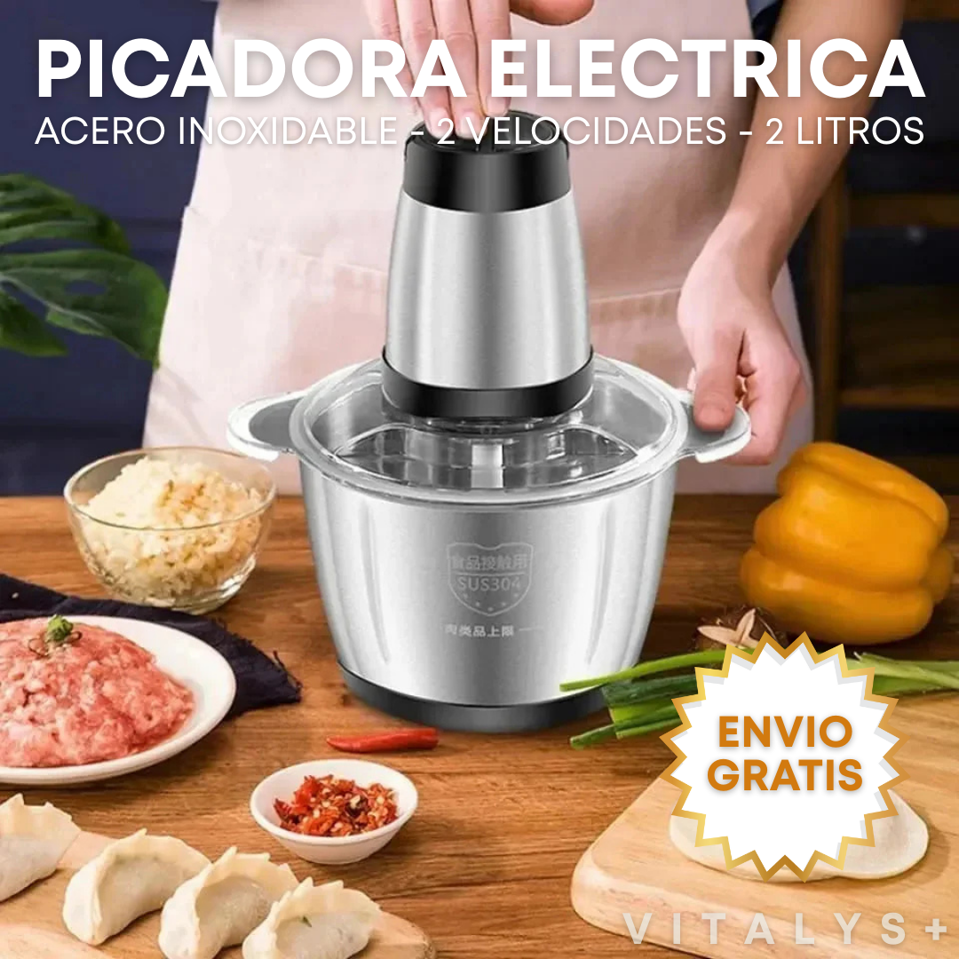Picadora Eléctrica de Acero Inoxidable - 2 VELOCIDADES