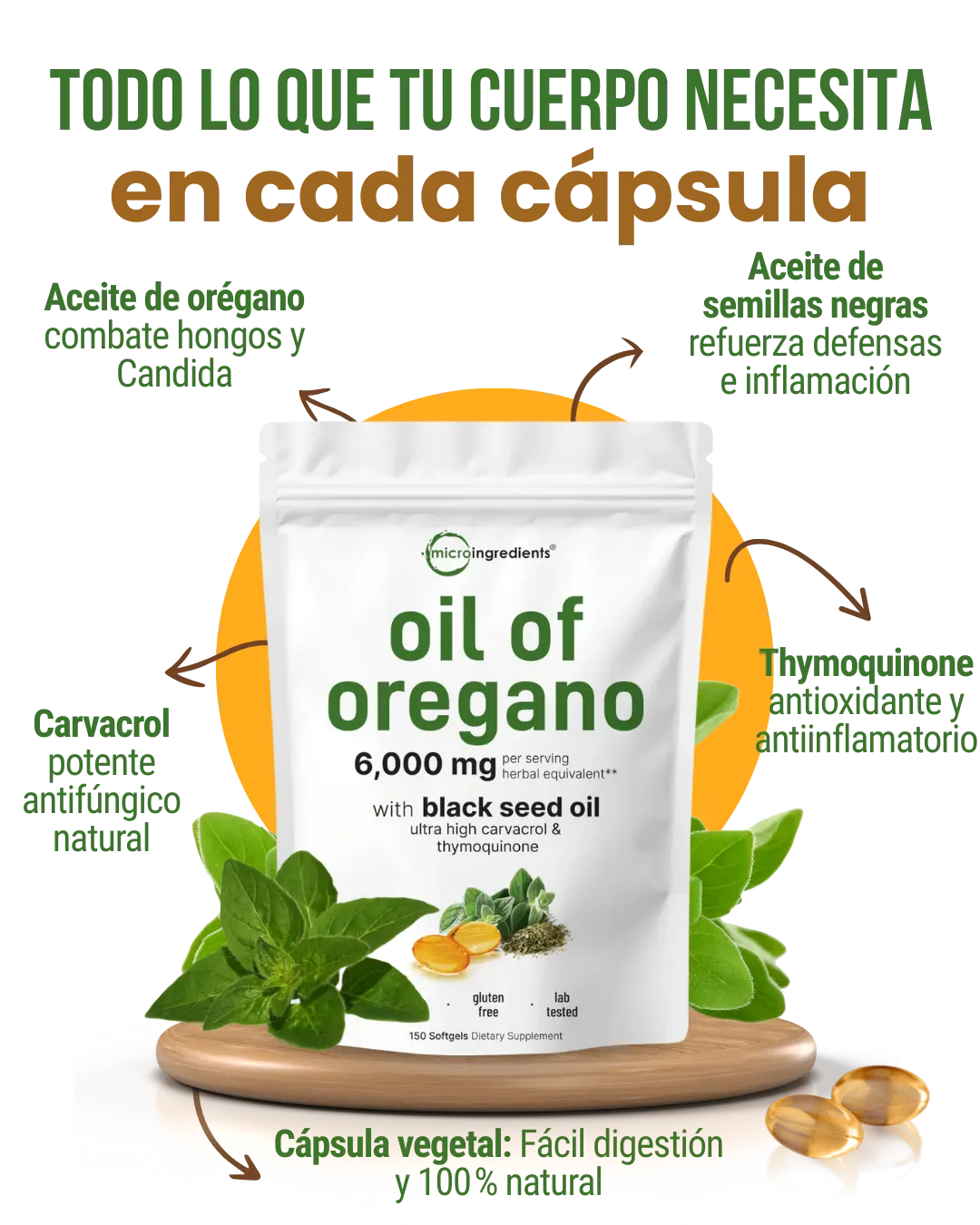Aceite de Oregano - Detox Natural 60 CAPS