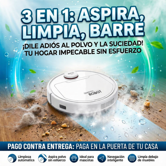 Aspiradora Sweepin Robot 3 en 1 - Aspira, Limpia y Barre sin Esfuerzo
