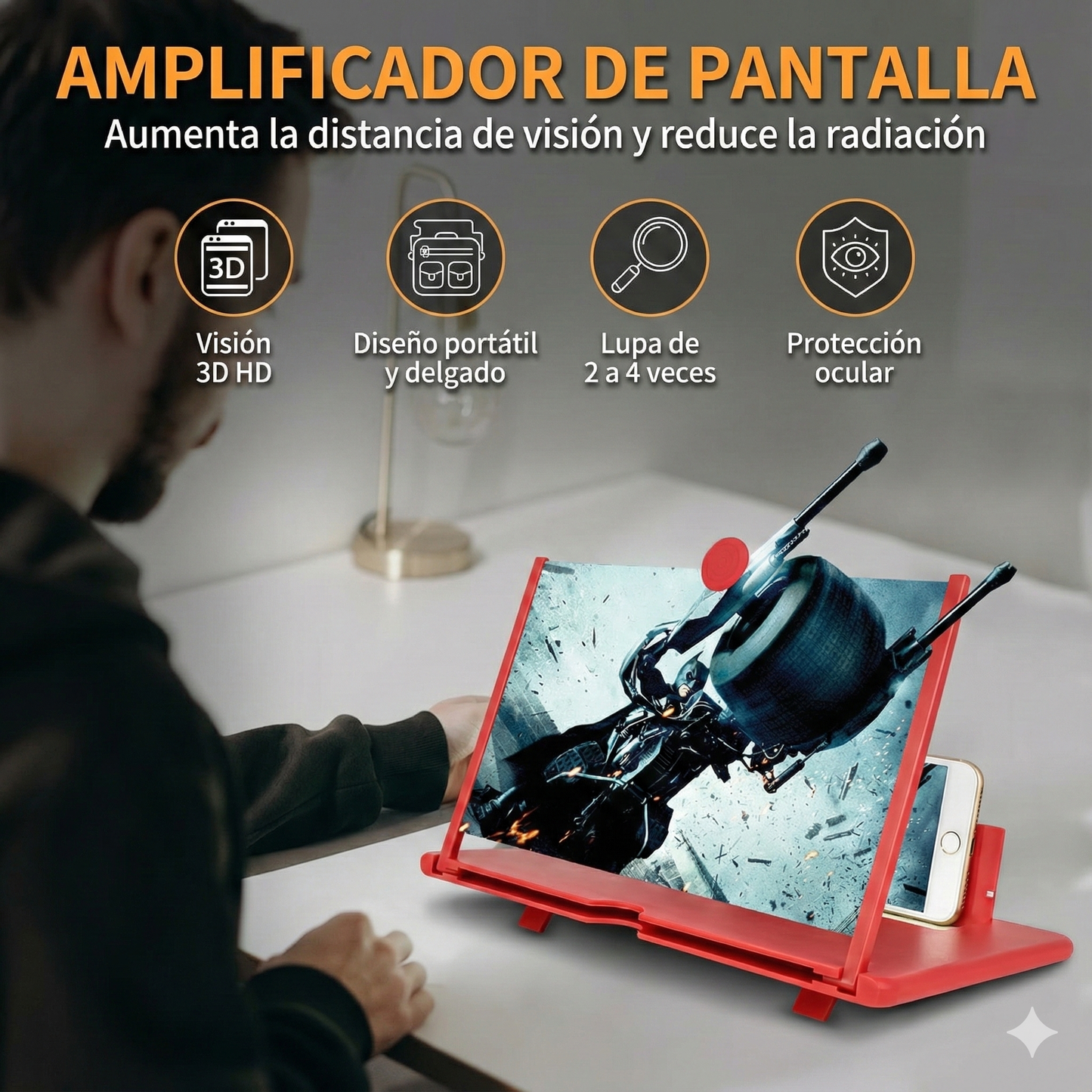 Amplificador de Pantalla HD SmartScreen™ + Audífonos Inalámbricos Air Pro - Disfruta sin Forzar la Vista