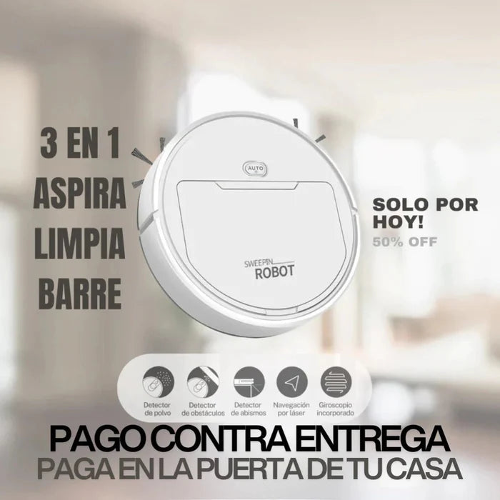 Aspiradora Sweepin Robot 3 en 1 - Aspira, Limpia y Barre sin Esfuerzo