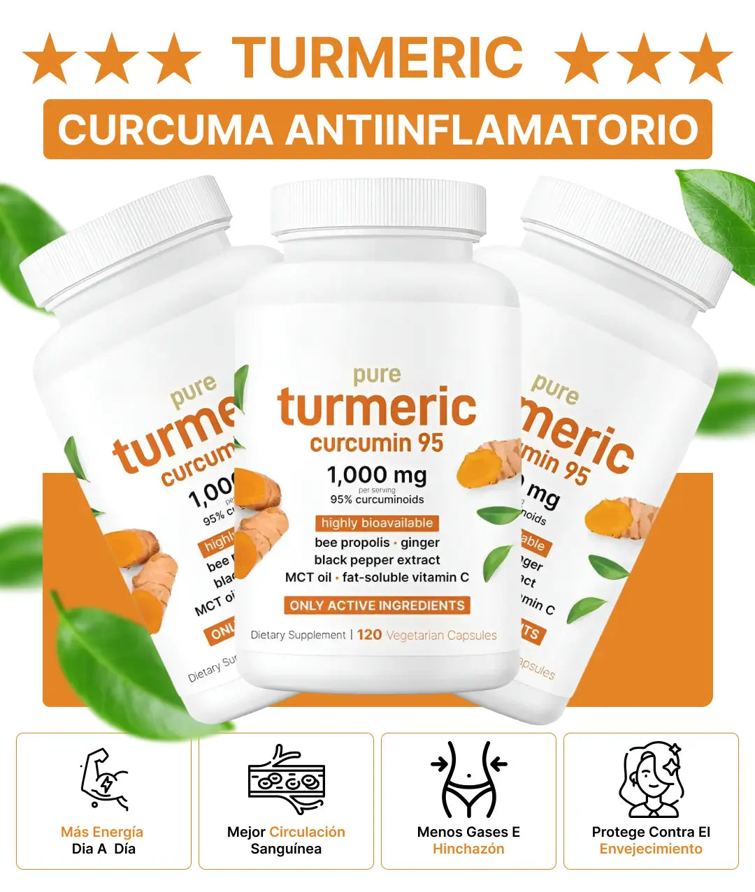 Cúrcuma Premium 95% – Fórmula Avanzada 60 CAPS